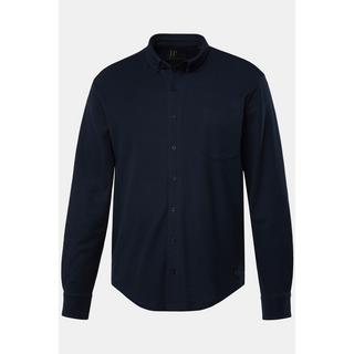 JP1880  Chemise en piqué à carreaux. Manches longues et col à pointes boutonnées (petits boutons), coupe Modern Fit - jusqu'au 8 XL 