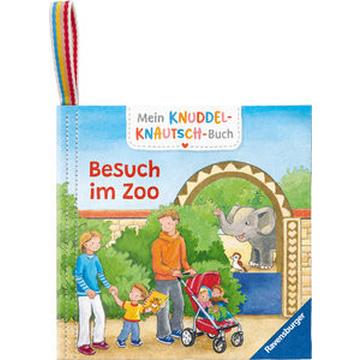 Mein Knuddel-Knautsch-Buch: Besuch im Zoo; weiches Stoffbuch, waschbares Badebuch, Babyspielzeug ab 6 Monate