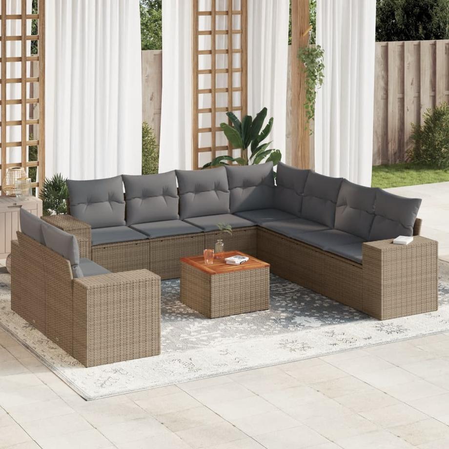 VidaXL Ensemble de canapés de jardin rotin synthétique  