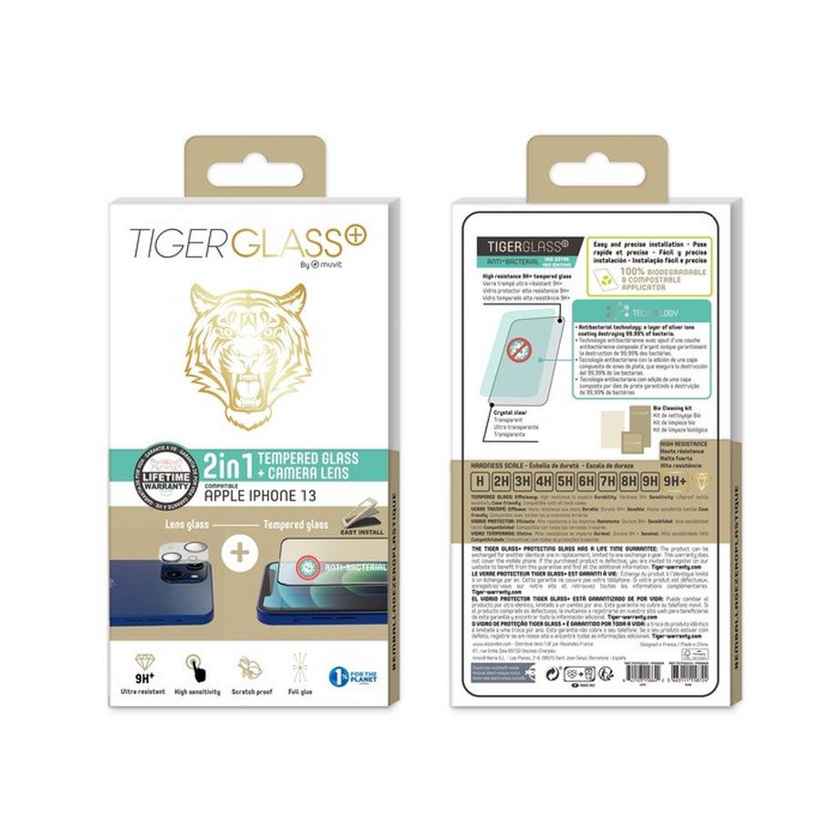 Tiger  Verre pour iPhone 13 Antichoc 