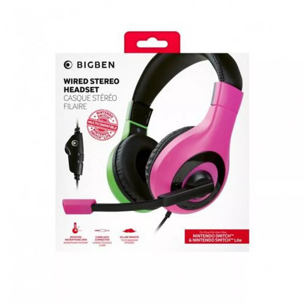 Bigben Stereo Gaming Headset V1, Grün, Pink