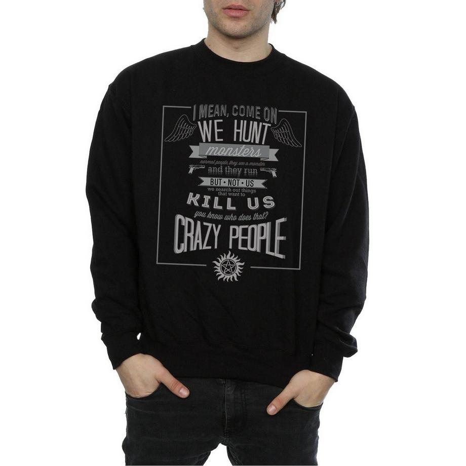 Supernatural Crazy People Felpa Stampata  