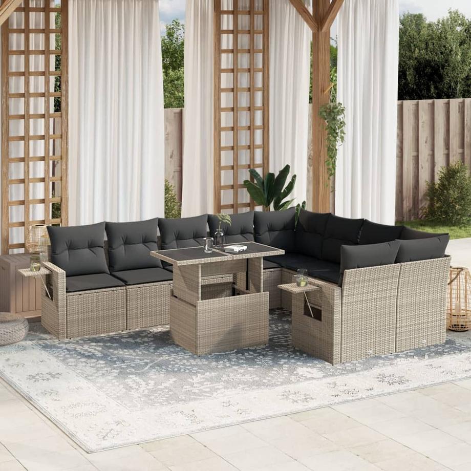 VidaXL set divano da giardino Polirattan  