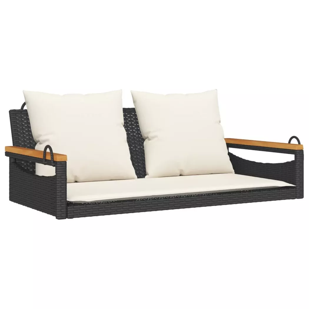 VidaXL - panchina a dondolo Polirattan, One Size, Nero