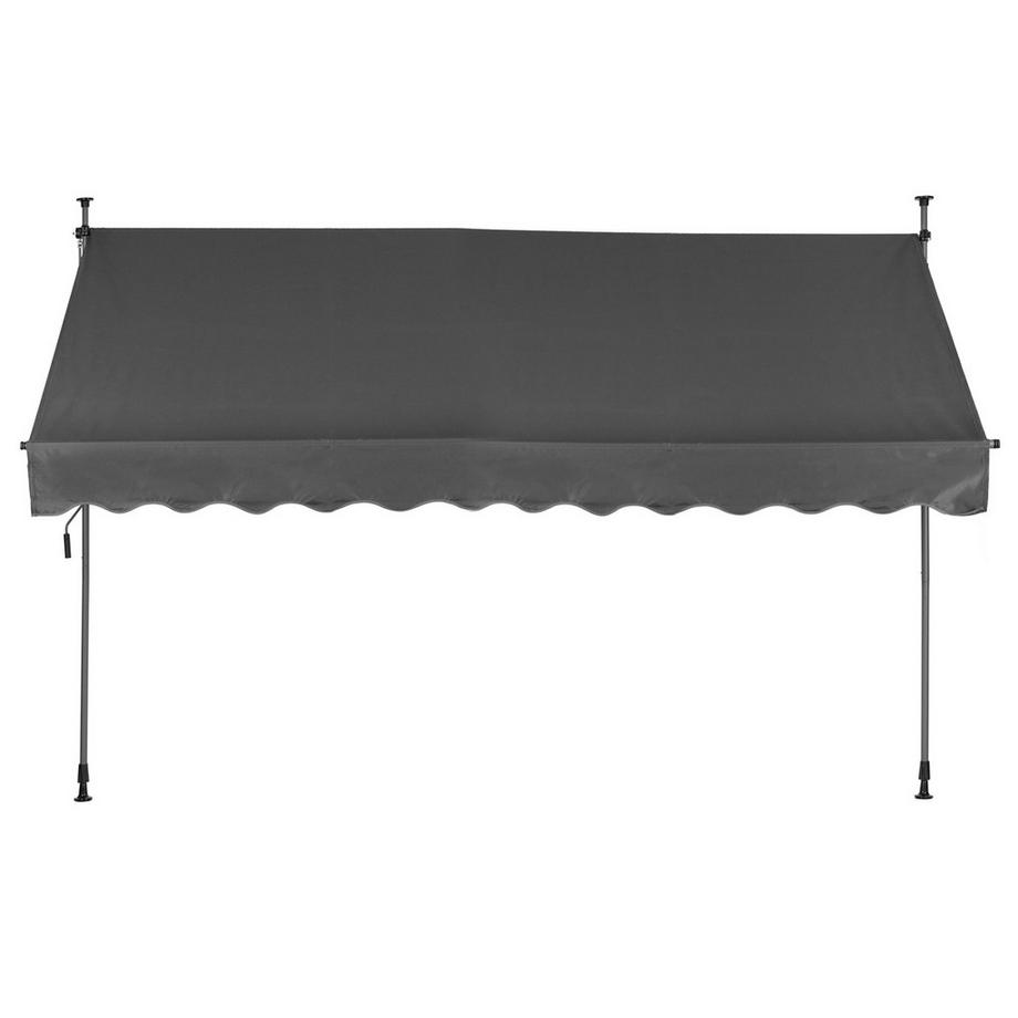 Northix Tendalino parasole per balcone 300x120 cm, regolabile in altezza, impermeabile con manovella Grigio MultiGarden  