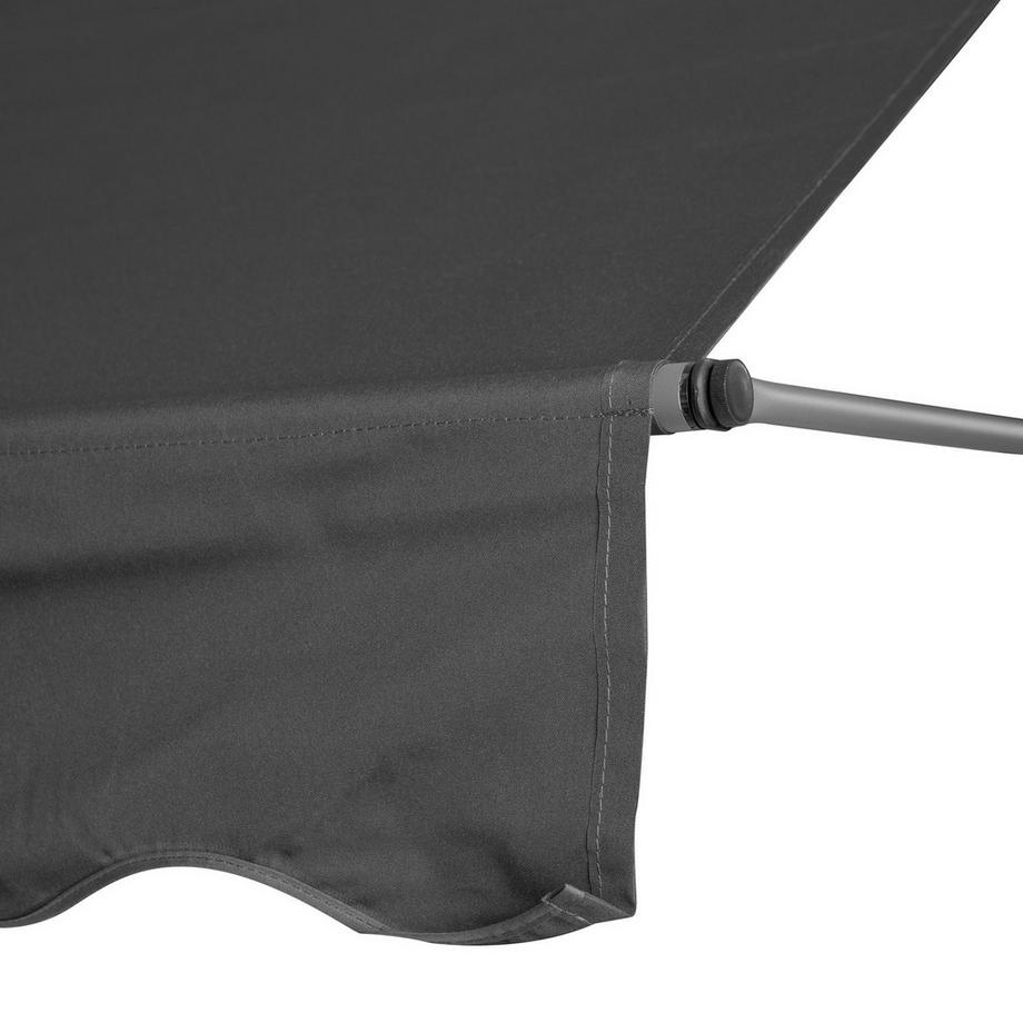 Northix Tendalino parasole per balcone 300x120 cm, regolabile in altezza, impermeabile con manovella Grigio MultiGarden  
