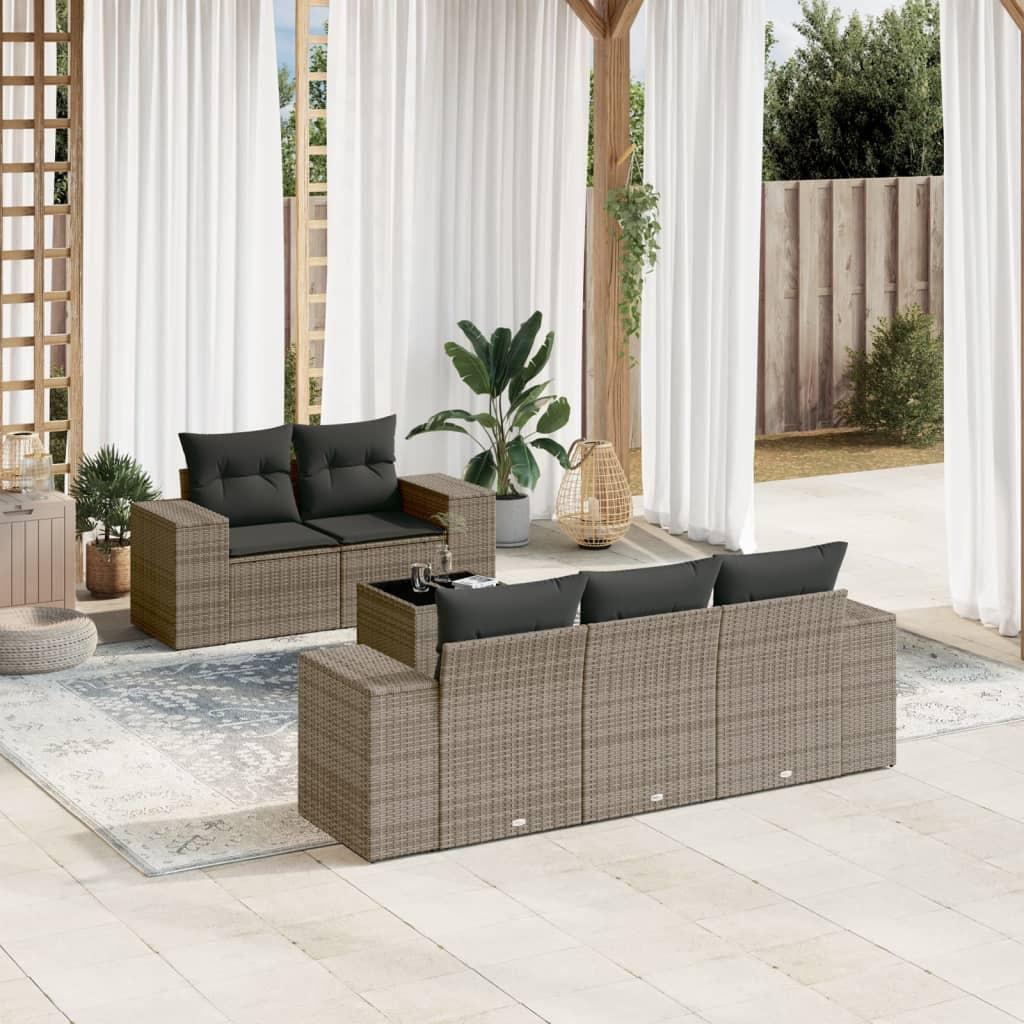 VidaXL set divano da giardino Polirattan  