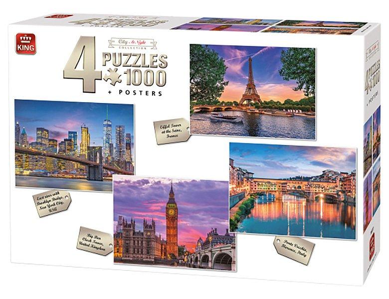 Image of Puzzle 4er Set City at Night (1000Teile)