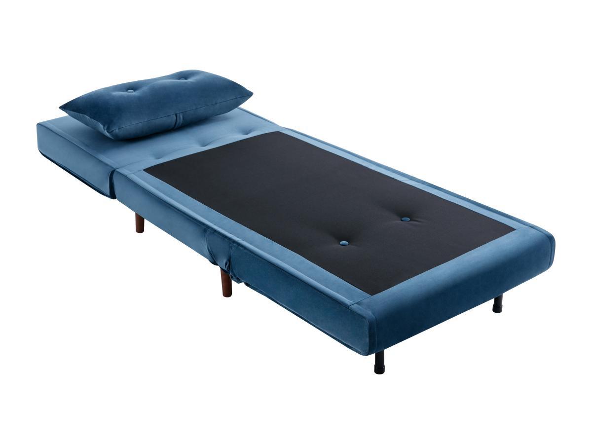 Vente-unique Poltrona letto in Velluto Blu notte - URIBIA  