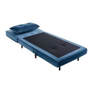 Vente-unique Poltrona letto in Velluto Blu notte - URIBIA  