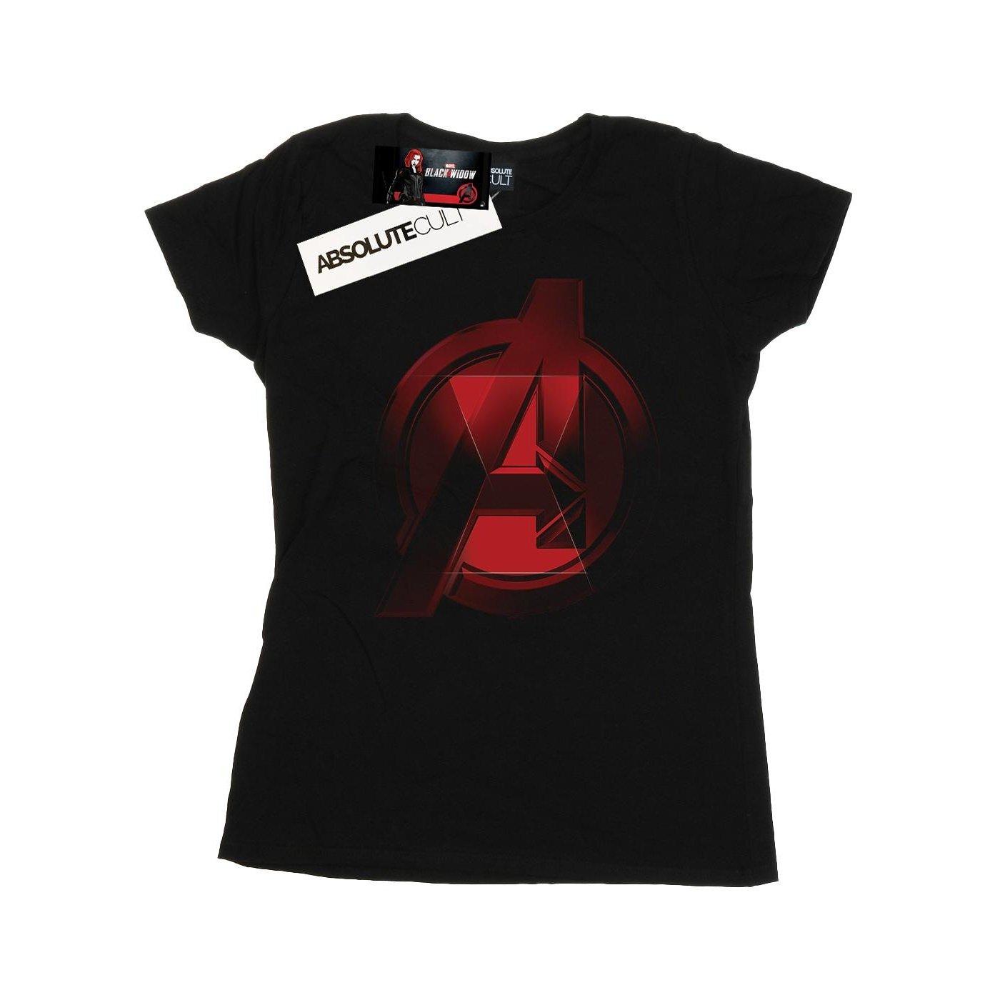 Image of Black Widow Movie Avengers Logo Tshirt Damen Schwarz XXL