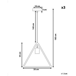 Beliani Set mit 3 Lampen aus Metall Modern JURUENA  