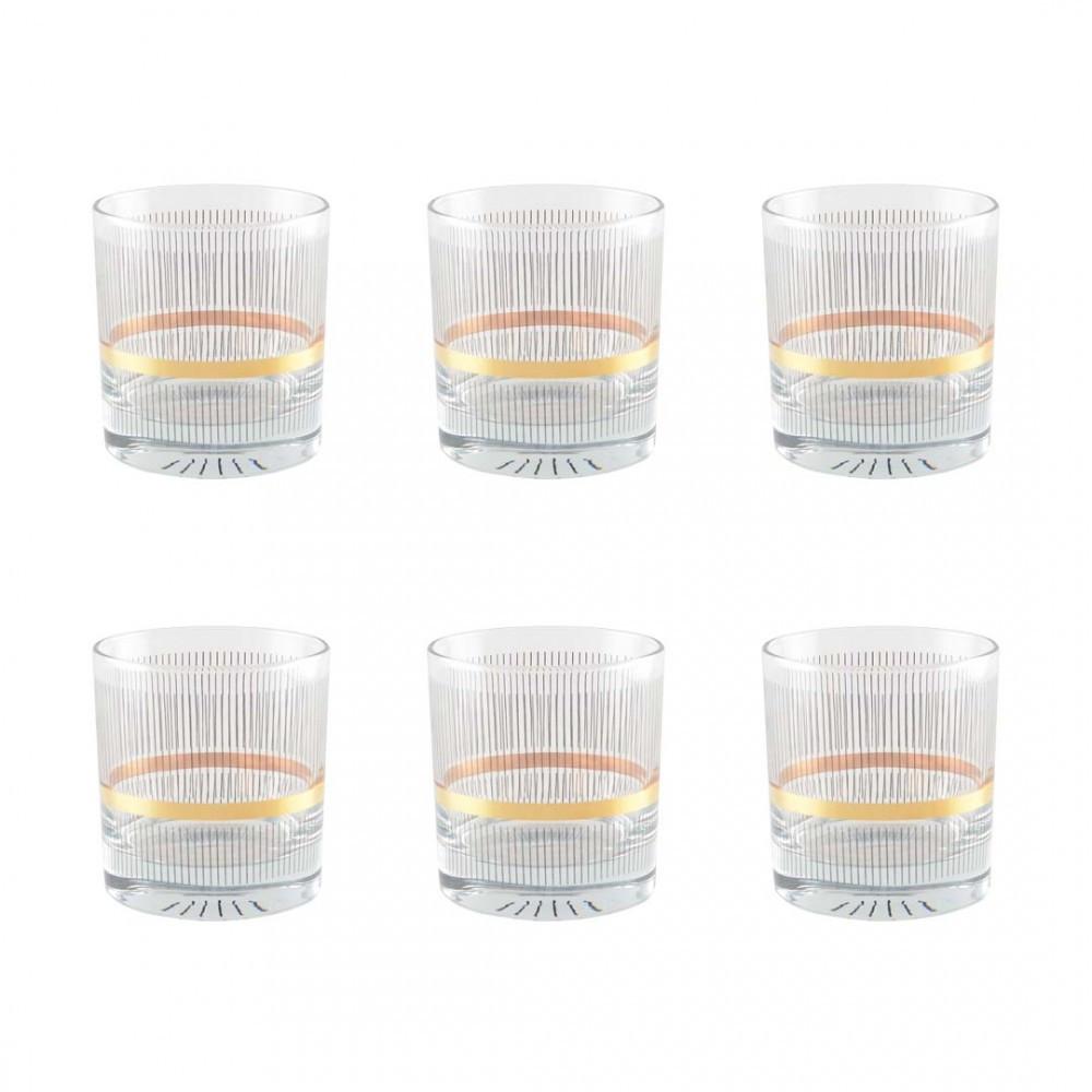 Image of WHISKYGLÄSER SCHWARZ UND GOLDENER FIL - PACKUNG MIT 6 WHISKYGLÄSER SCHWARZ UND GOLDENER FIL - PACKUNG MIT 6