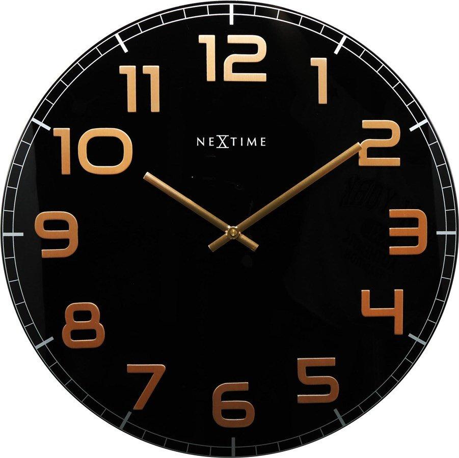 Image of Wanduhr Classy Large Ø 50 cm KupferSchwarz Wanduhr Classy Large Ø 50 cm KupferSchwarz