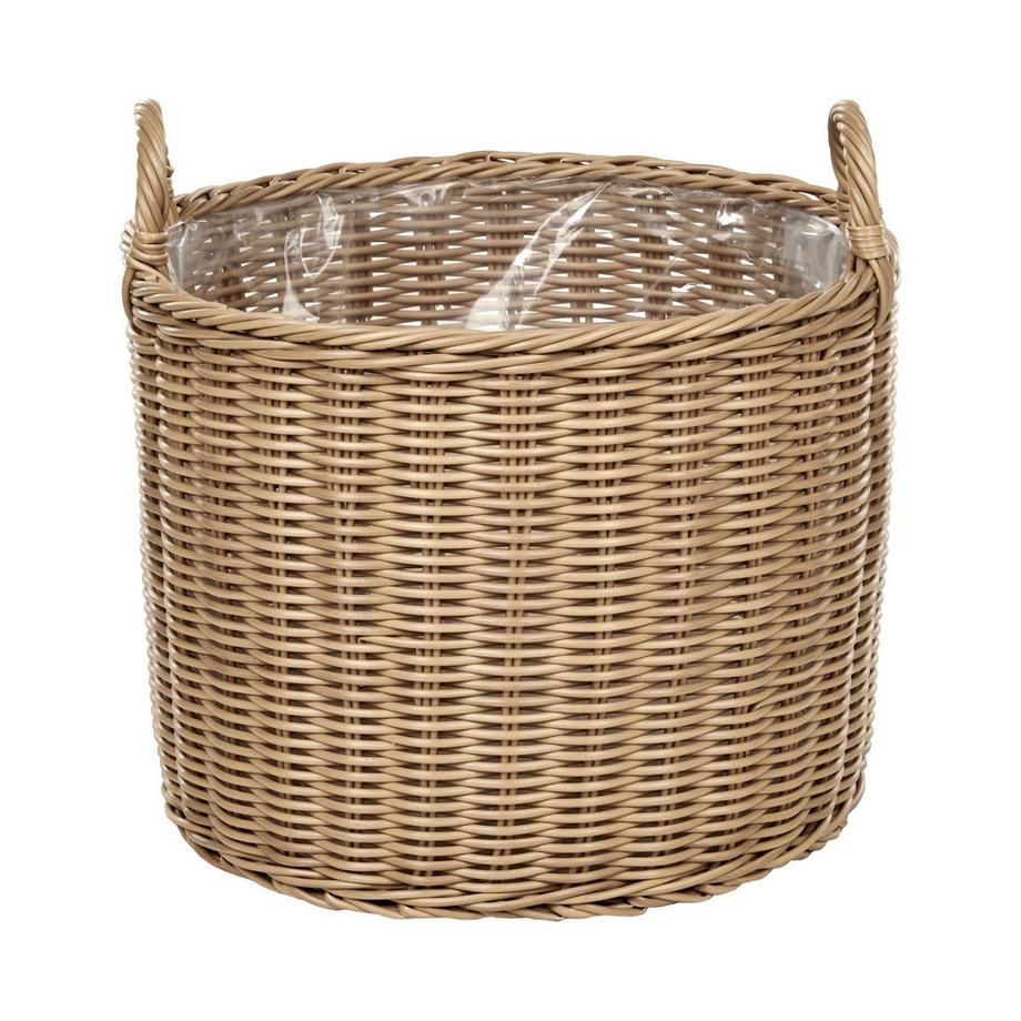 Beliani Set di 3 vasi per piante en Rattan sintetico Rustico PENDULA  