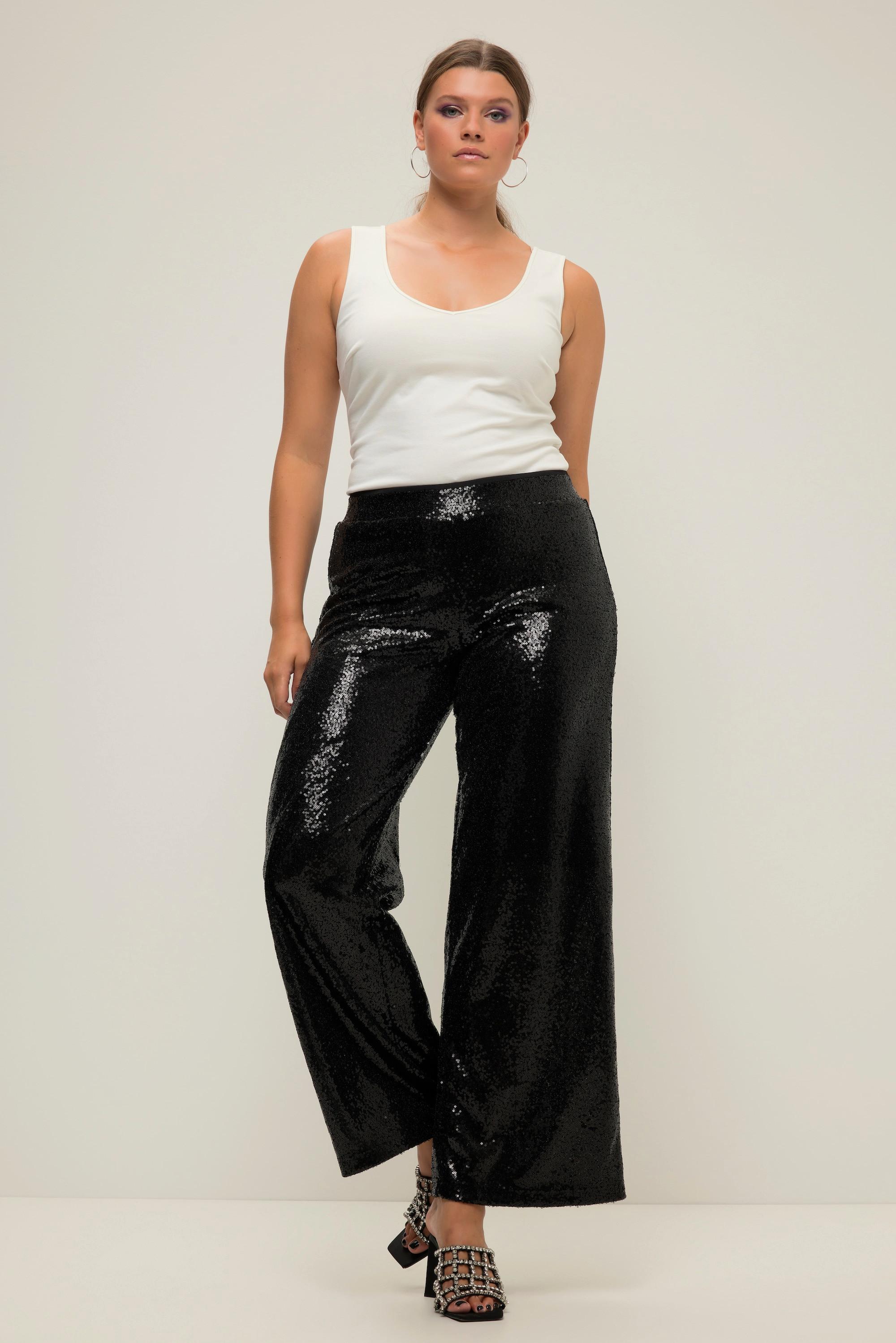 Studio Untold  Pantalon large à ceinture élastique et strass 