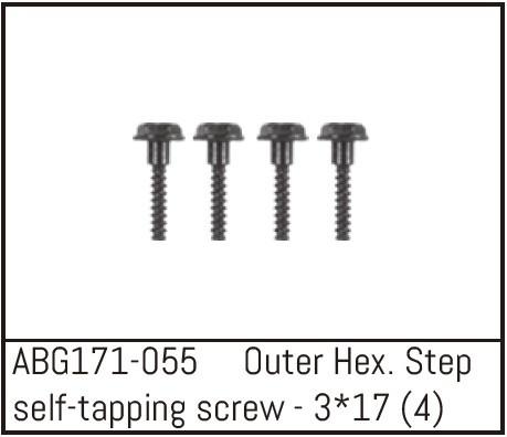 Absima  Outer Hex. Step Self-Tapping Screw M3*17 (4) 