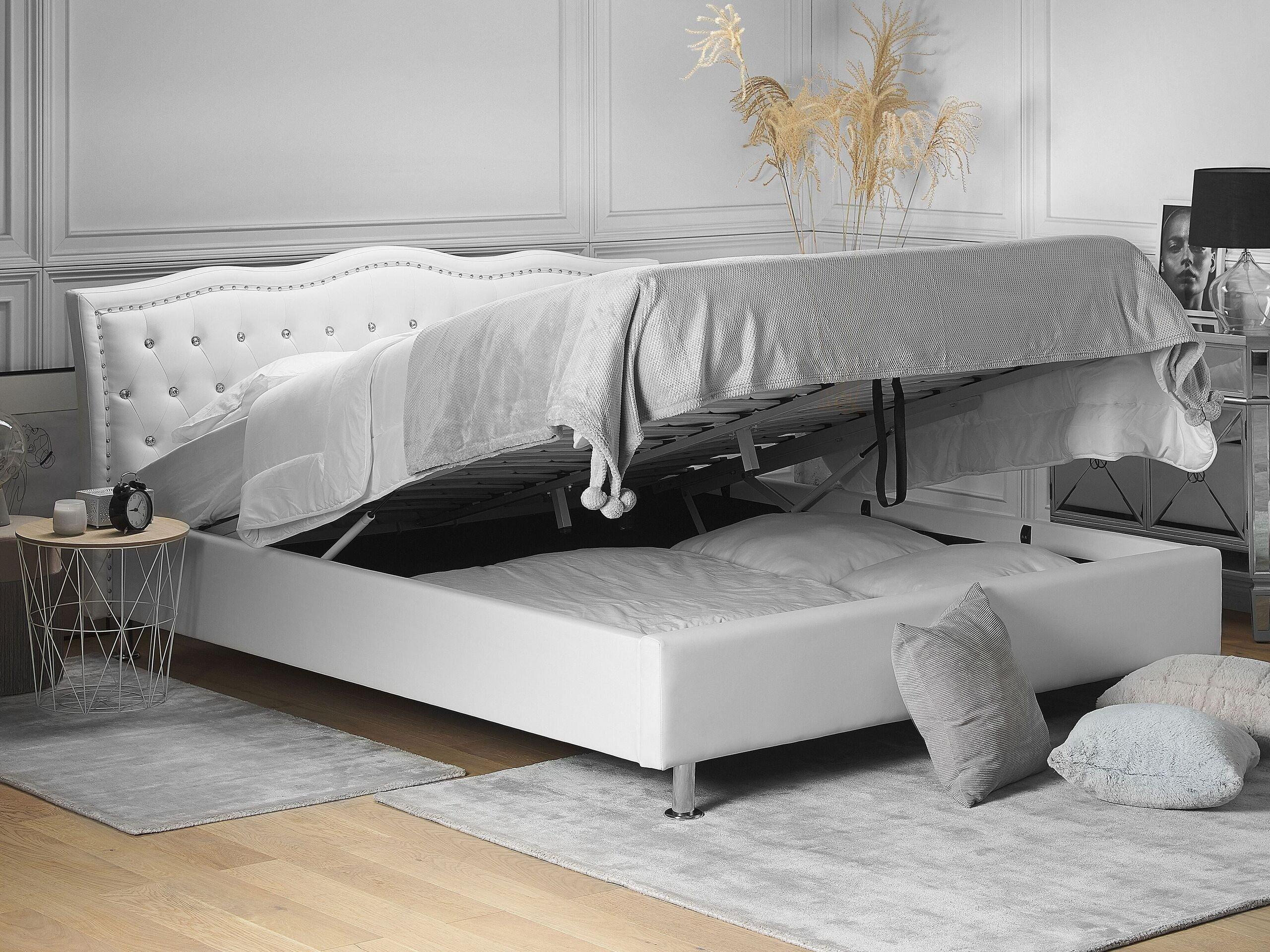 Beliani Letto contenitore en Pelle sintetica Glamour METZ  