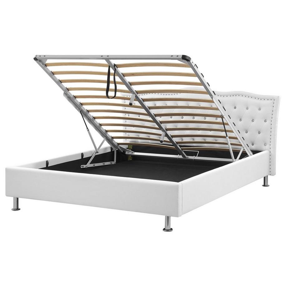 Lit avec coffre de rangement en Cuir PU Glamour METZ