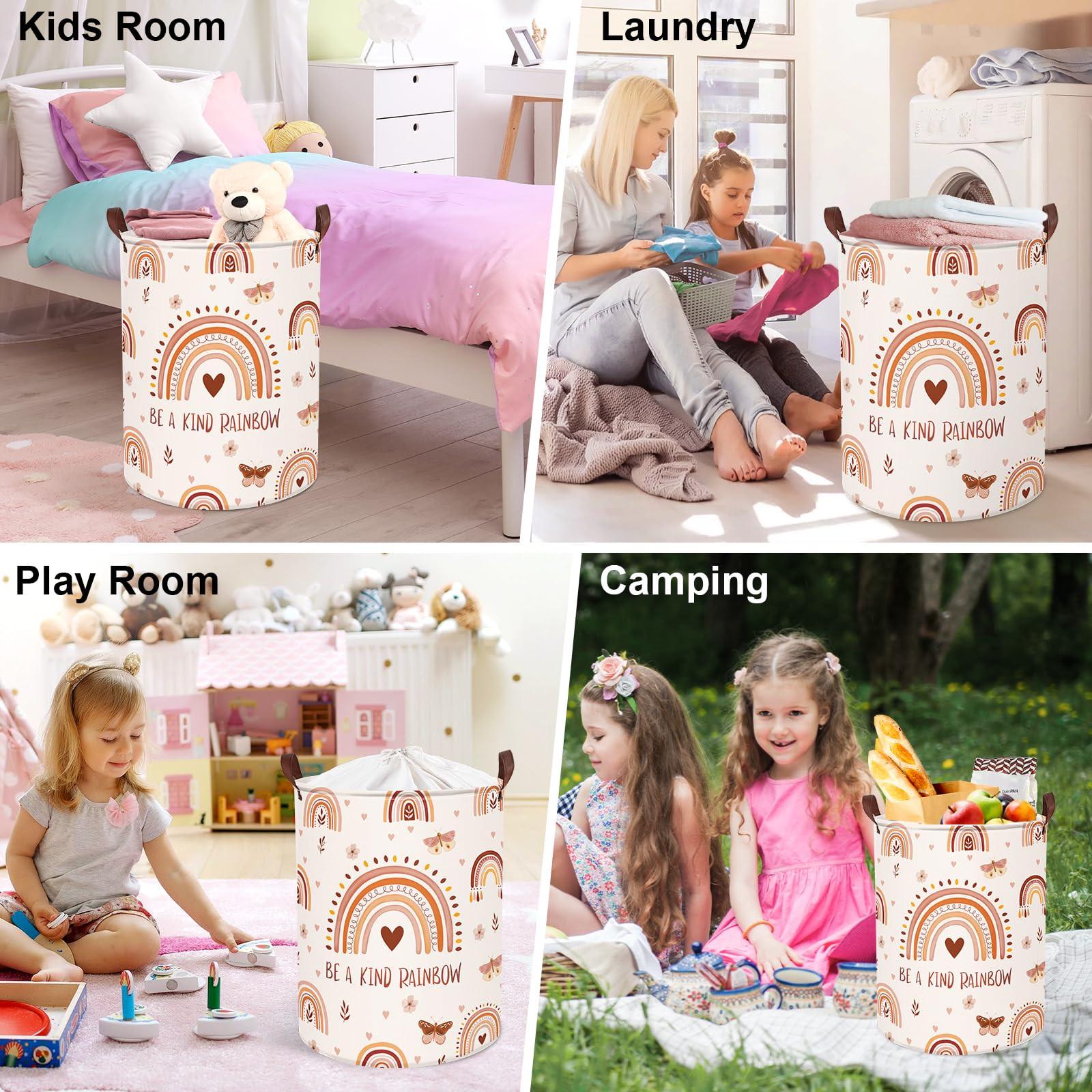 Alopini Kinderwäschekorb mit Griff Faltbarer Wäschekorb für Spielzeug  