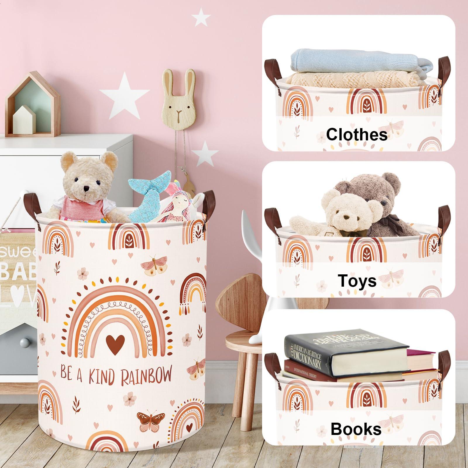 Alopini Kinderwäschekorb mit Griff Faltbarer Wäschekorb für Spielzeug  