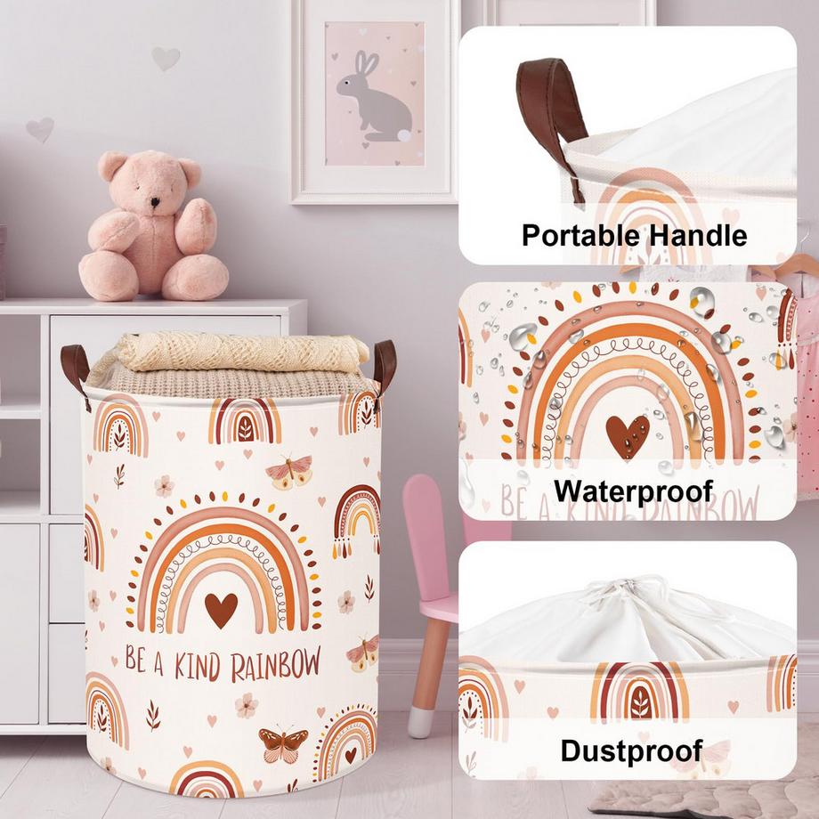 Alopini Panier à linge pour enfants avec poignée Panier de rangement pliable pour vêtements et jouets  