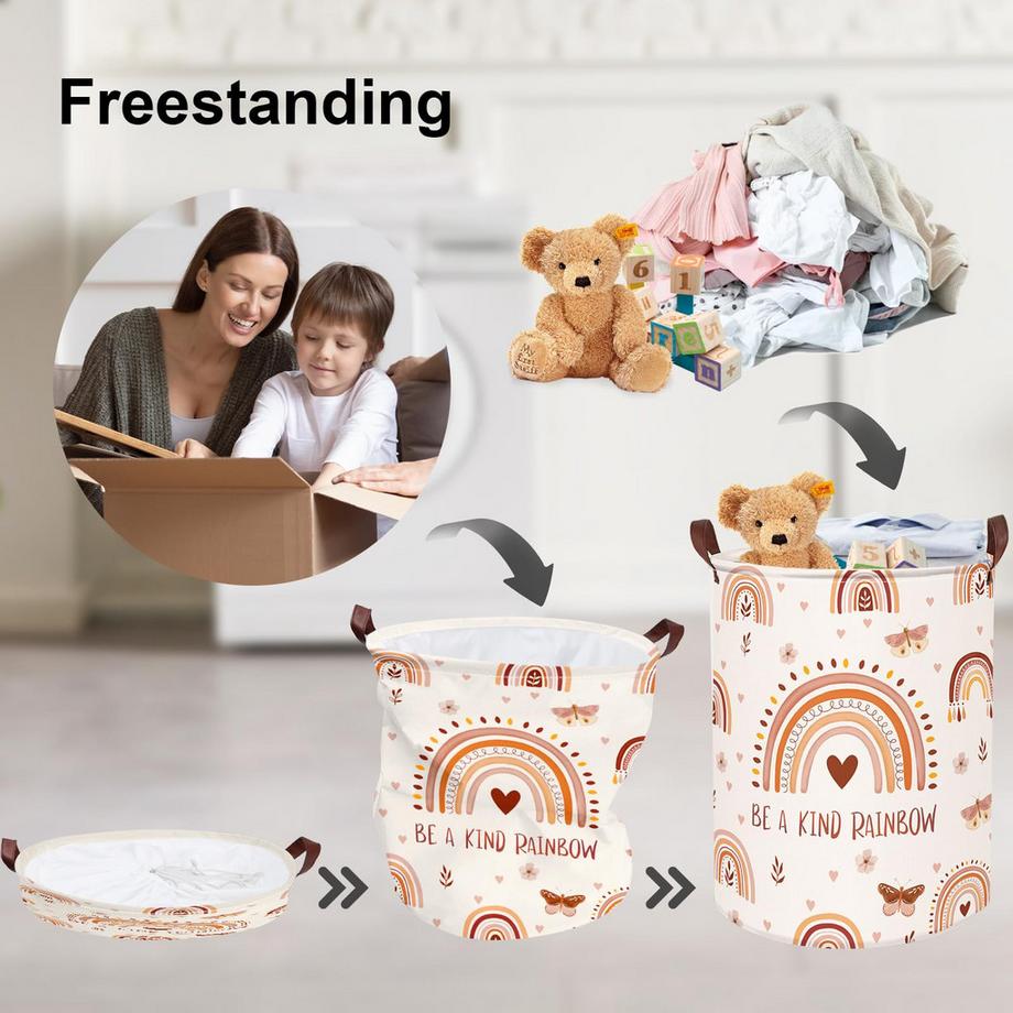 Alopini Panier à linge pour enfants avec poignée Panier de rangement pliable pour vêtements et jouets  