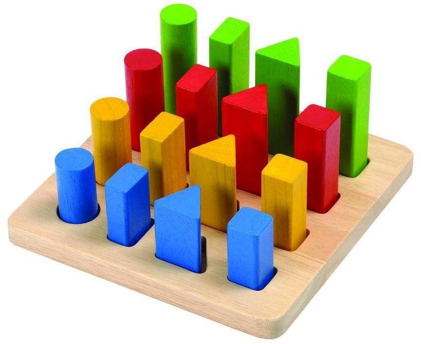 Image of PlanToys Holzspielzeug Geometrische Stecktafel