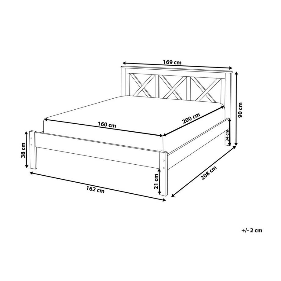 Beliani Letto con rete a doghe en Legno di pino Classico TANNAY  