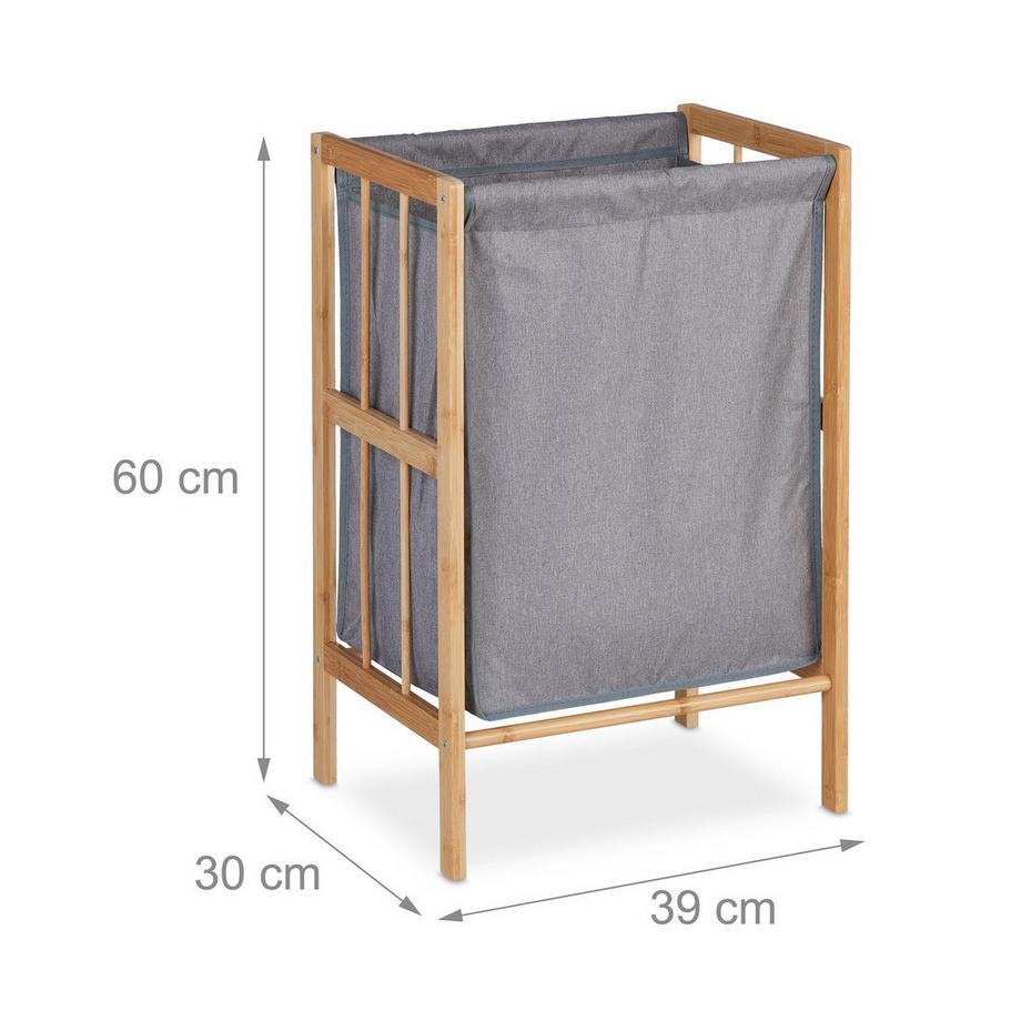 B2X Panier à linge avec cadre en bambou  