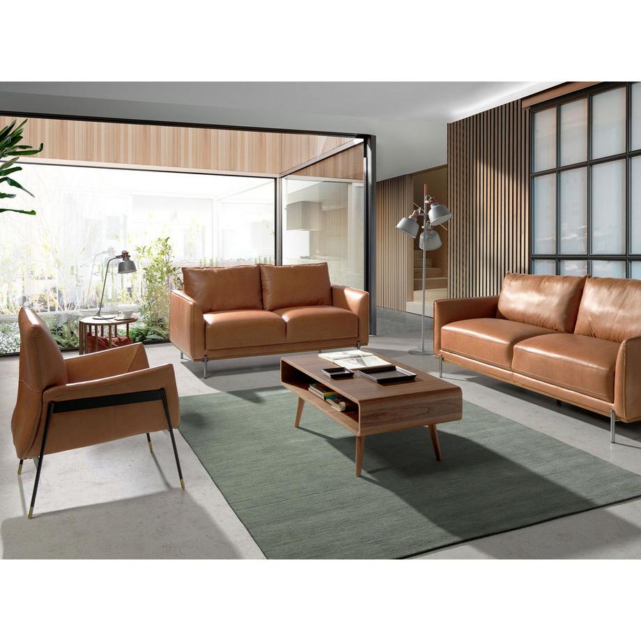 ANGEL CERDA Poltrona girevole in pelle marrone  