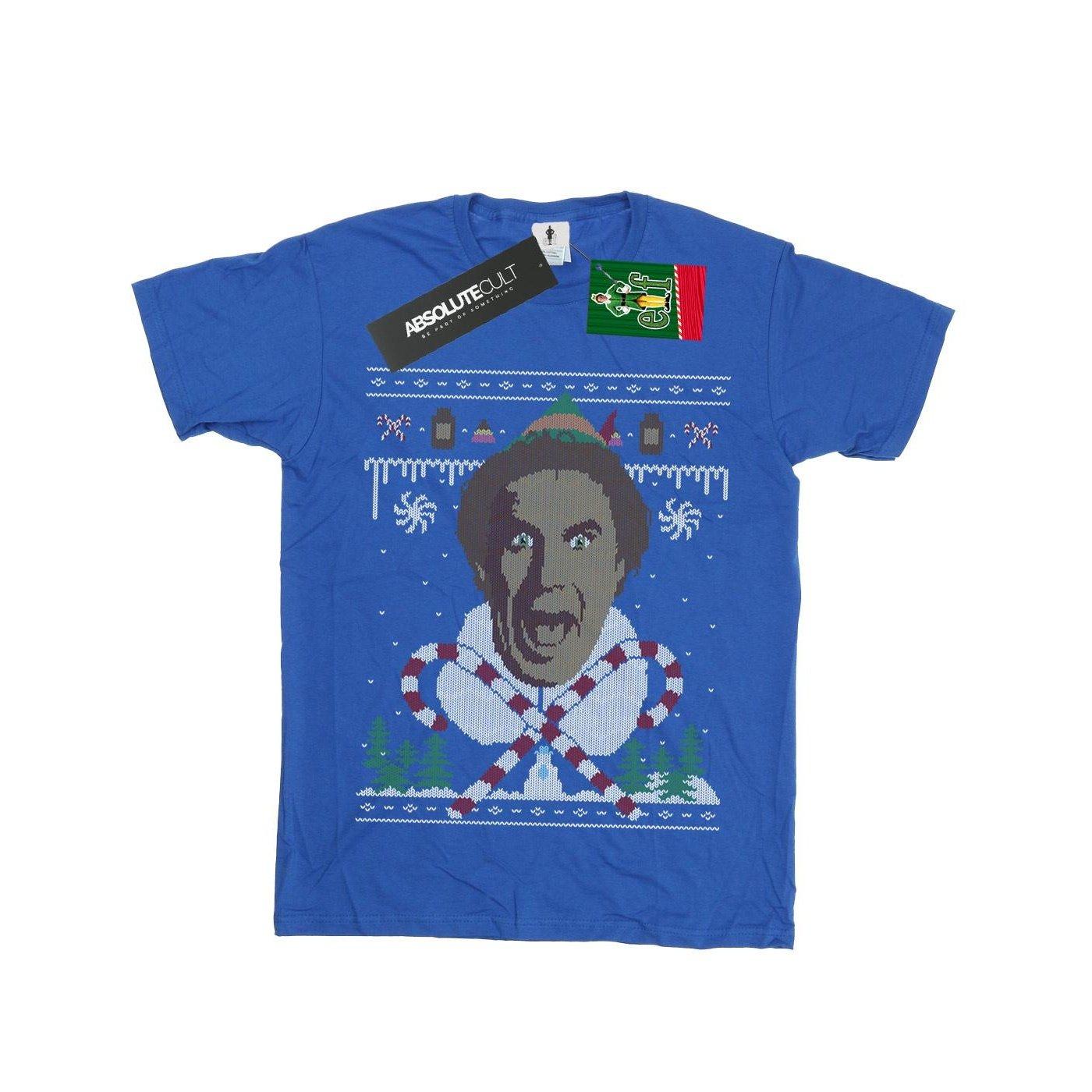 Image of Christmas Fair Isle Tshirt Jungen Königsblau 116
