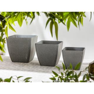 Beliani Lot de 2 pots de fleurs en Fibre d'argile Industriel ZELI  