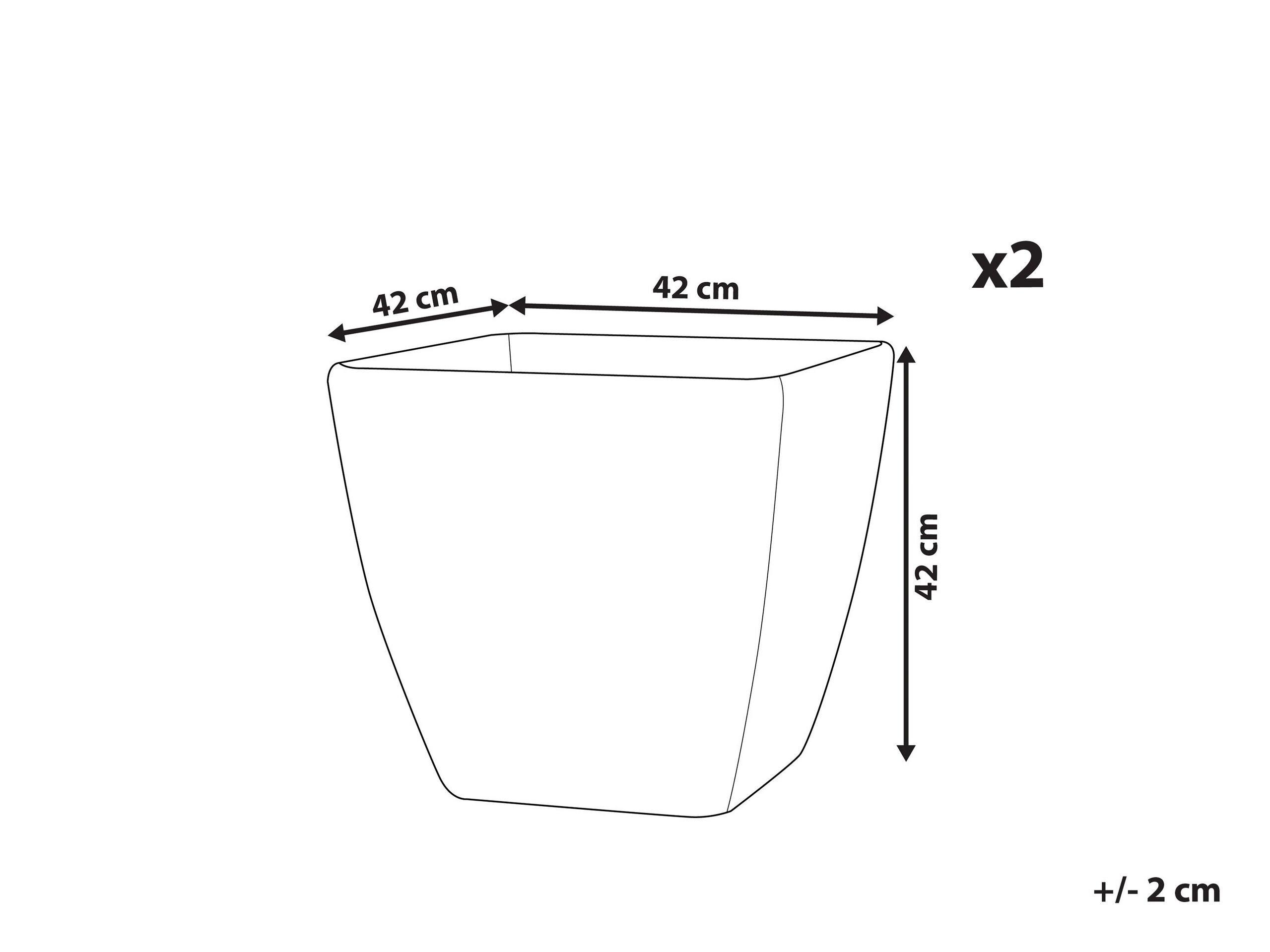 Beliani Lot de 2 pots de fleurs en Fibre d'argile Industriel ZELI  