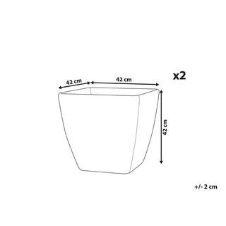 Beliani Lot de 2 pots de fleurs en Mélange de pierre Moderne ZELI  