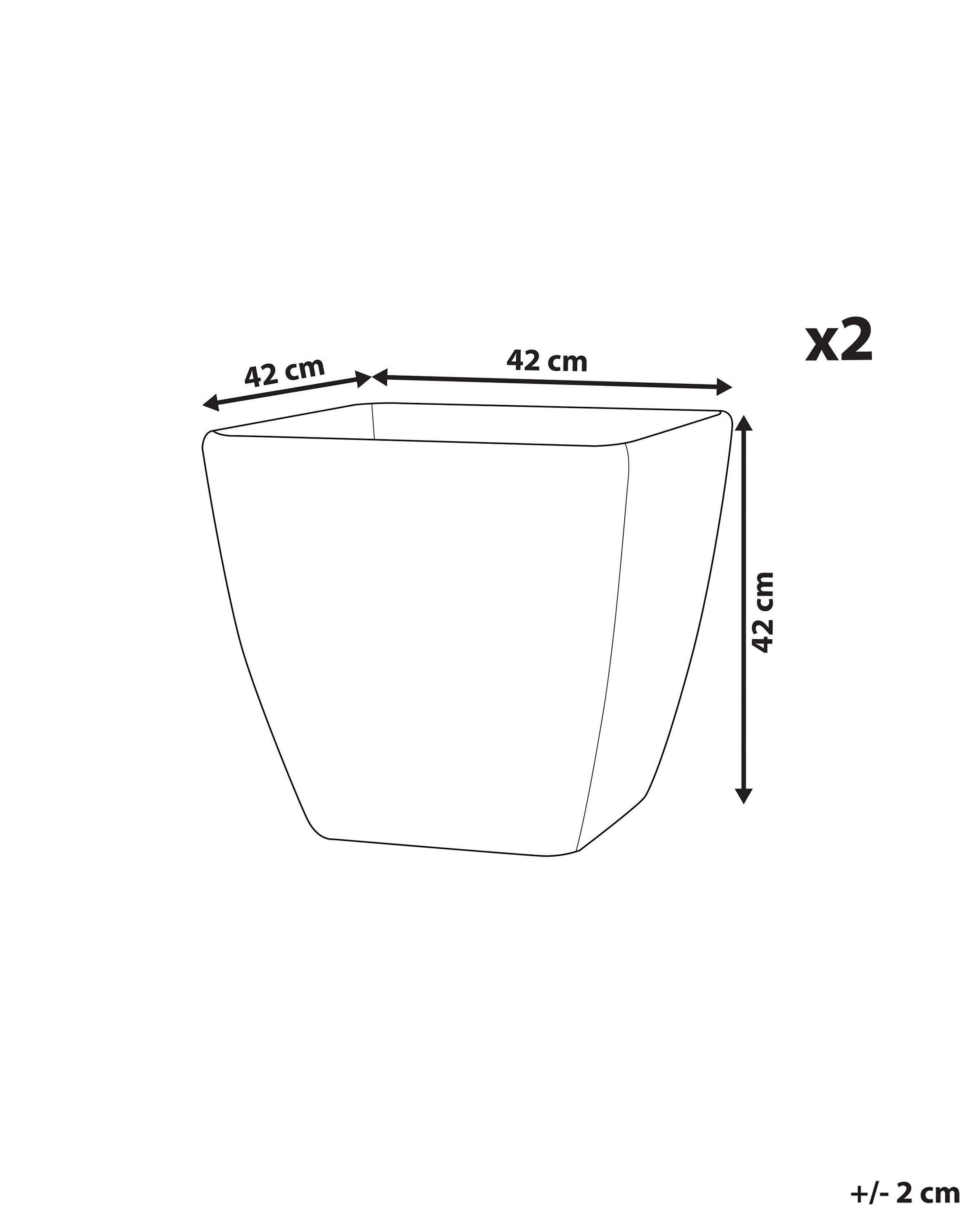 Beliani Lot de 2 pots de fleurs en Mélange de pierre Industriel ZELI  