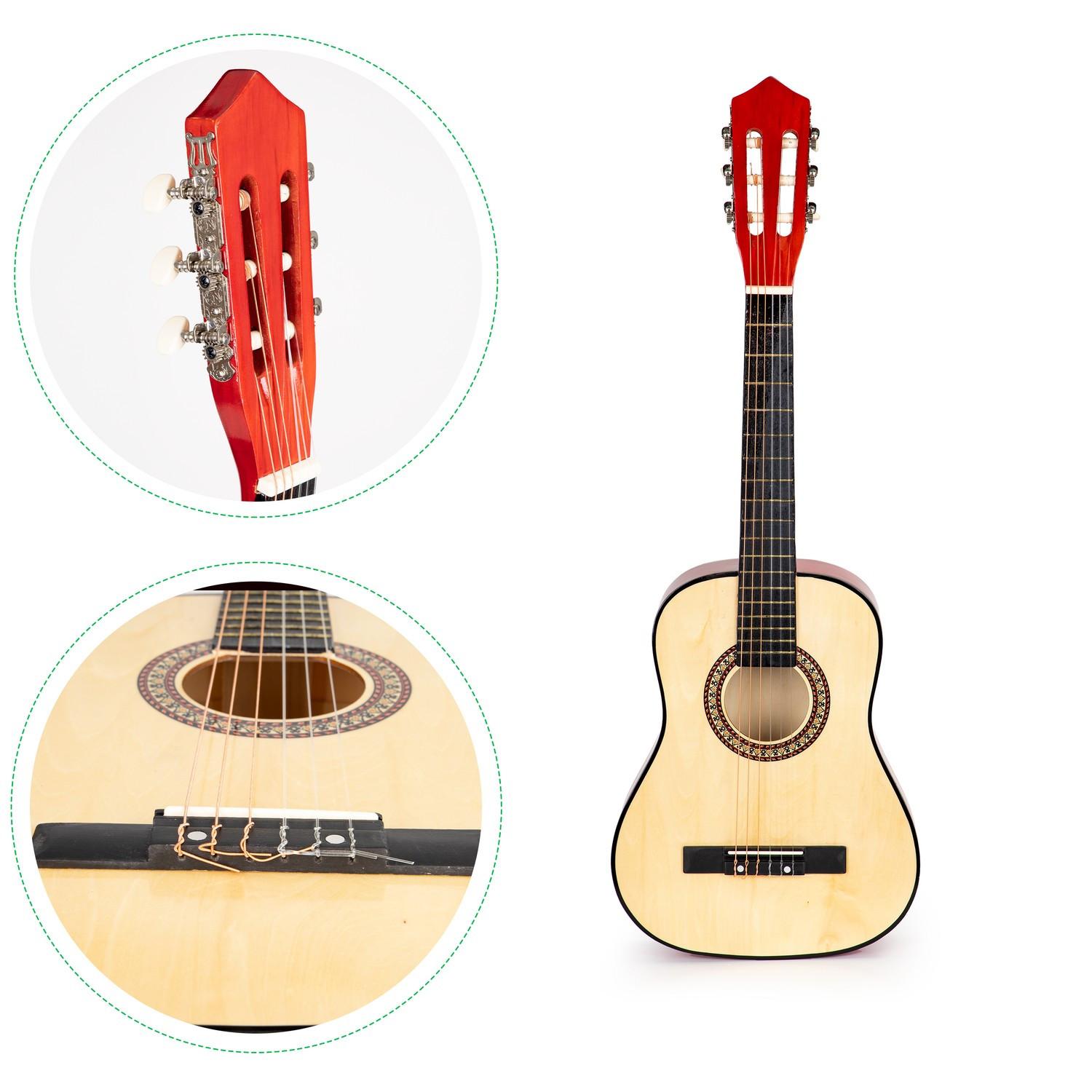 Northix  Große Kindergitarre aus Holz, 6 Saiten, ECOTOYS 