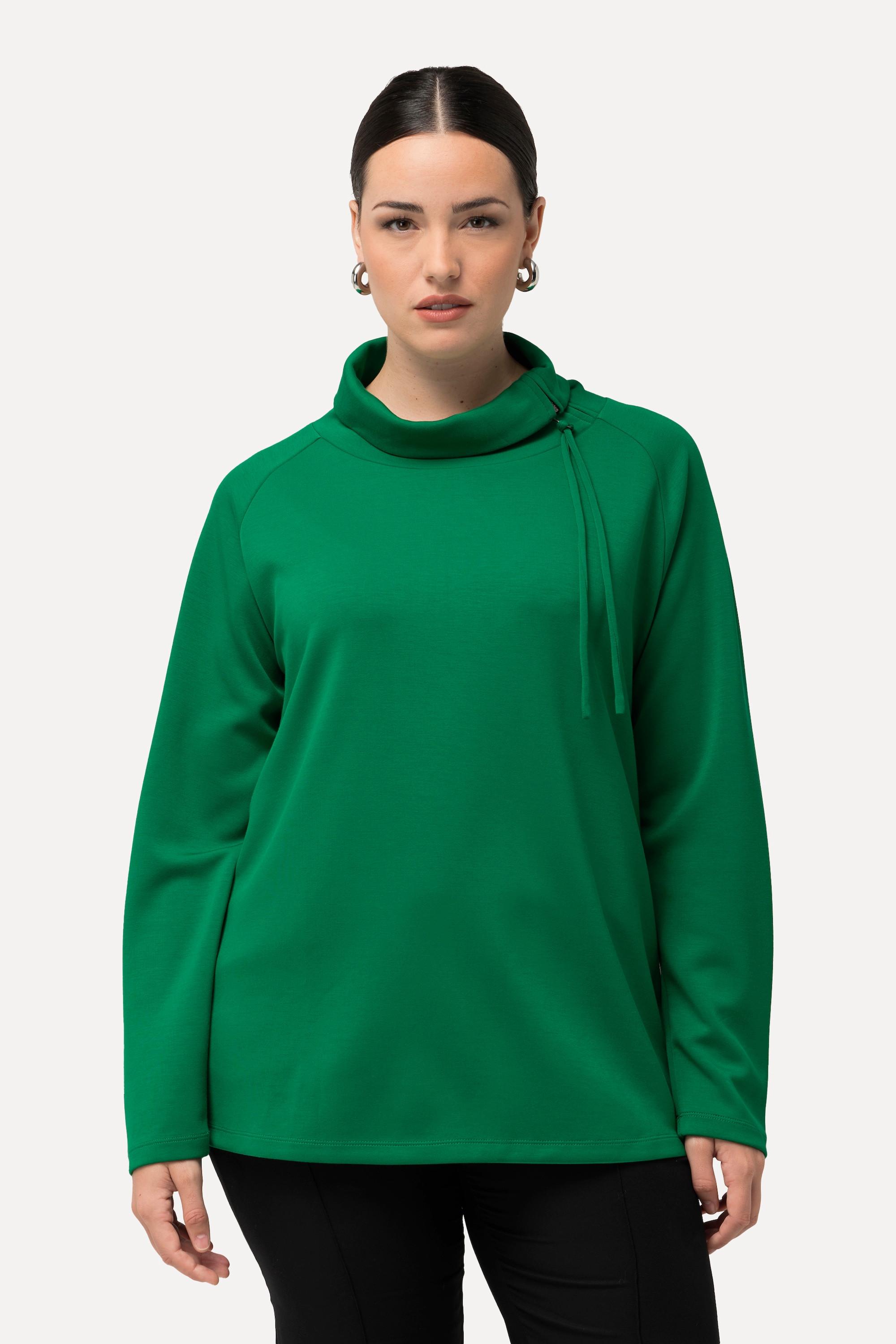 Ulla Popken  Sweatshirt, Modalmix, Stehkragen, Zipper, Langarm 