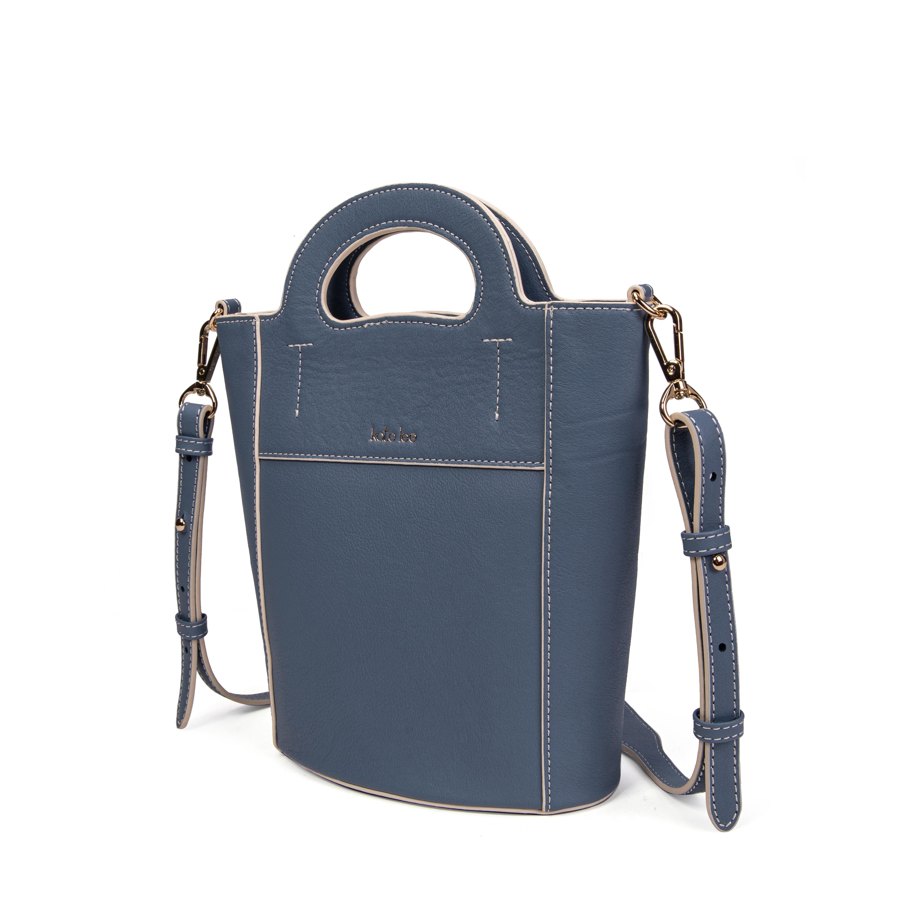 Kate Lee  Cannes azur - Schultertasche aus Leder 