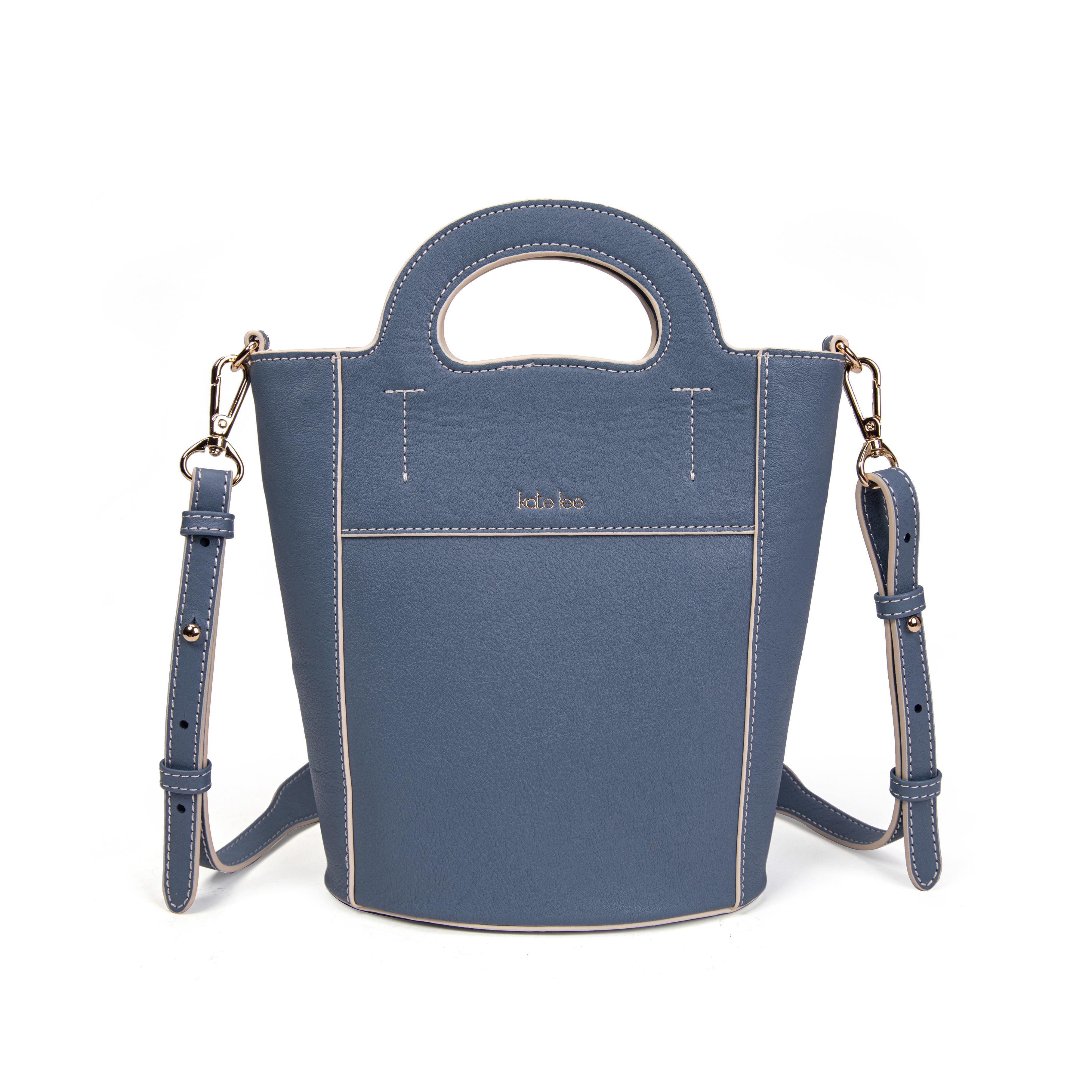 Kate Lee  Cannes azur - Schultertasche aus Leder 