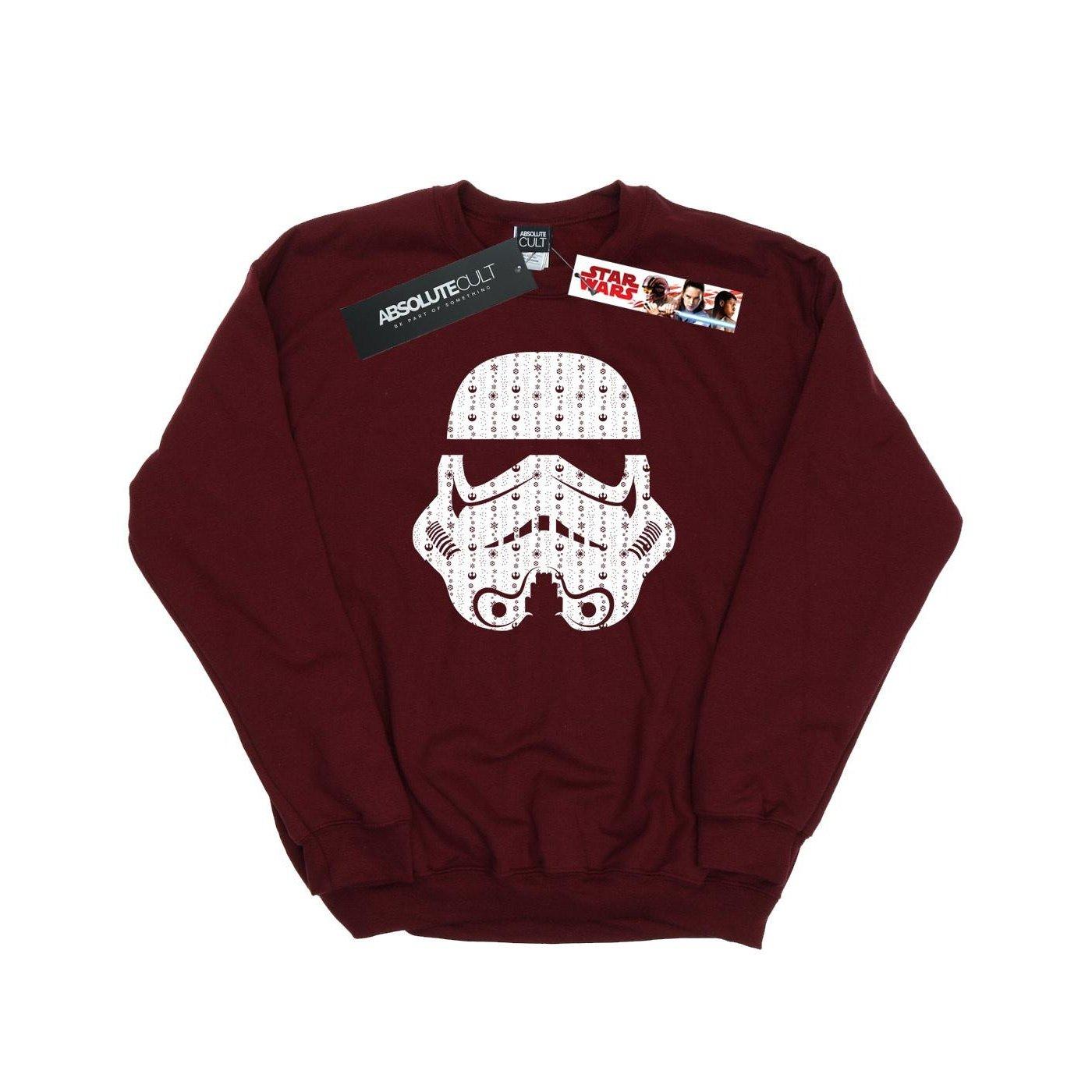 Image of Christmas Stormtrooper Helmet Sweatshirt Damen Weinrot L