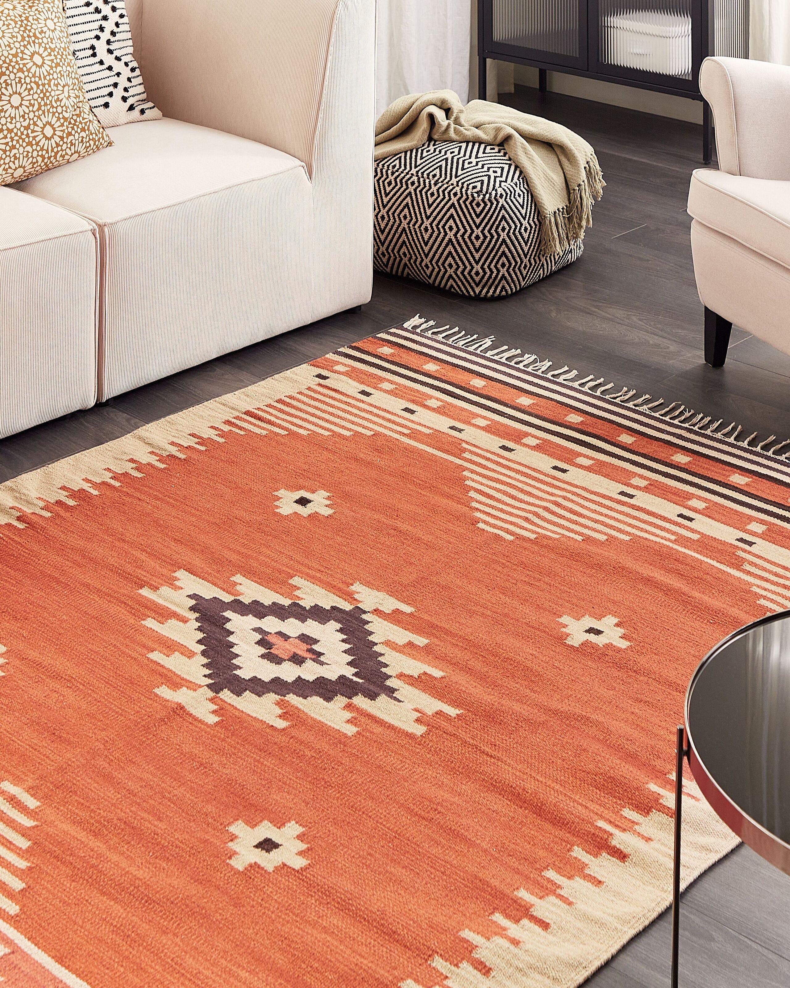 Beliani Tapis en Coton Traditionnel GAVAR  