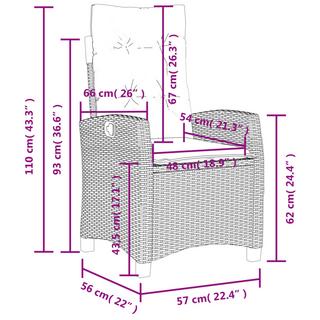 VidaXL Gartensessel verstellbar poly-rattan  