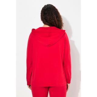 Ulla Popken Sweat-shirt à capuche Encolure en V Manches Longues  