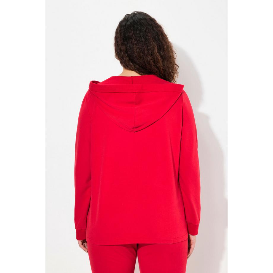 Ulla Popken Hoodie Kapuze V-Ausschnitt Langarm  