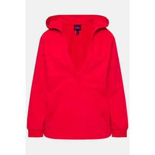 Ulla Popken Sweat-shirt à capuche Encolure en V Manches Longues  