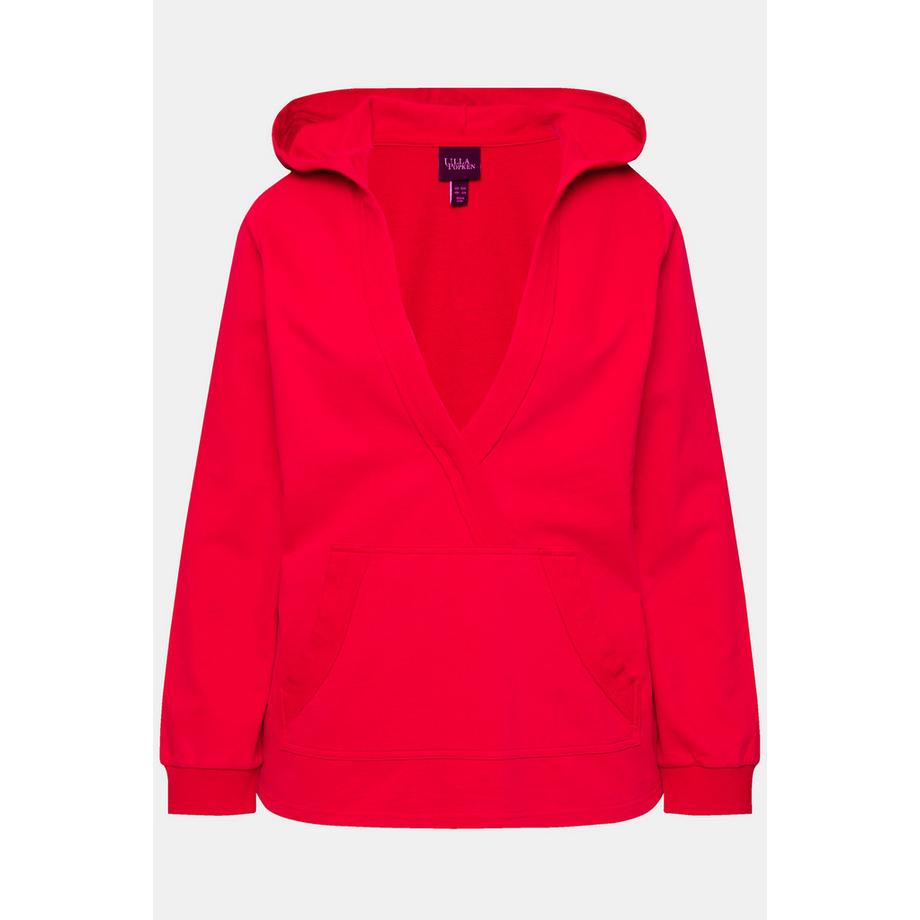 Ulla Popken Hoodie Kapuze V-Ausschnitt Langarm  