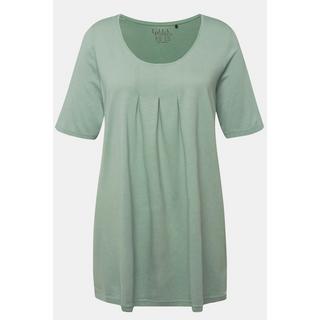 Ulla Popken  T-Shirt, Zierfalten, A-Linie, Rundhals, Halbarm, Modal 