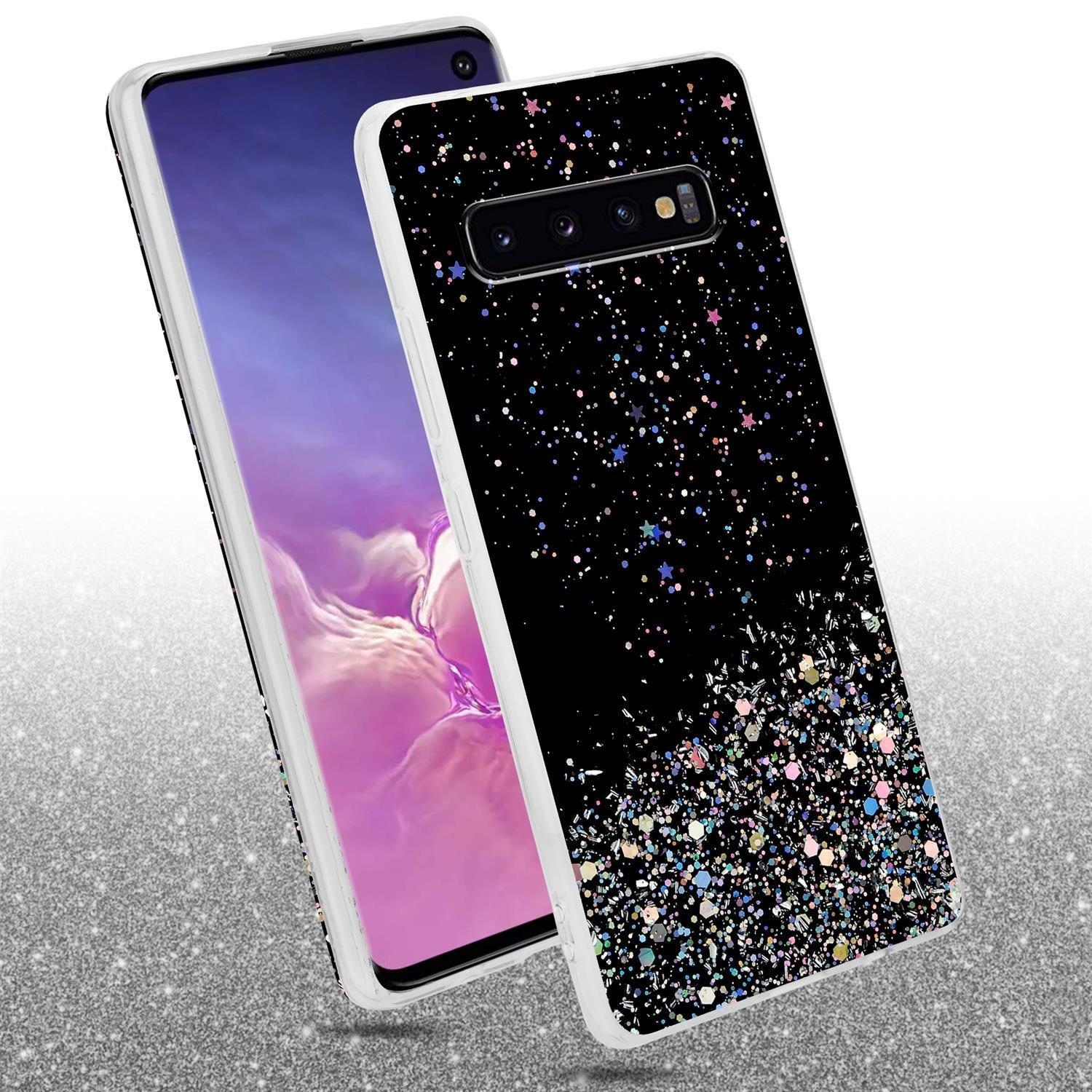 Cadorabo  Housse compatible avec Samsung Galaxy S10 PLUS - Coque de protection en silicone TPU flexible avec paillettes scintillantes 