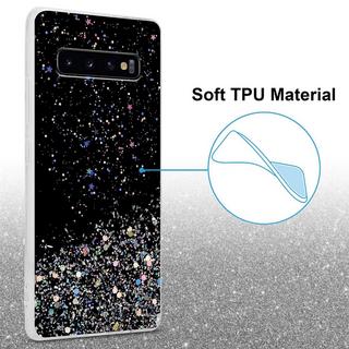 Cadorabo  Housse compatible avec Samsung Galaxy S10 PLUS - Coque de protection en silicone TPU flexible avec paillettes scintillantes 